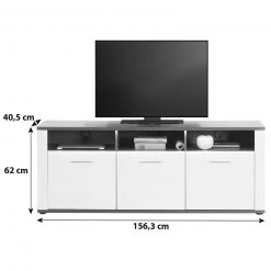 Luca Bessoni TV-Lowboard ALASSIO - weiß Hochglanz - Matera dunkel - 156 cm -Esszimmer Verkaufsgeschäft 1016018600 03 1600Wx1600H
