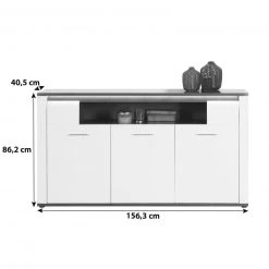 Luca Bessoni Sideboard ALASSIO - weiß-Hochglanz - Matera dunkel - 156 cm -Esszimmer Verkaufsgeschäft 1016019000 03 1600Wx1600H