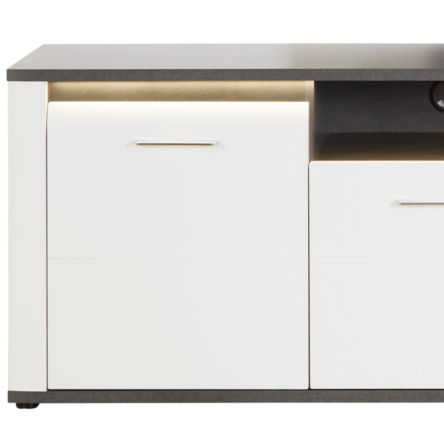 Luca Bessoni Lowboard ALASSIO - weiß Hochglanz - Matera dunkel - 204 cm 3 Luca Bessoni Lowboard ALASSIO - weiß Hochglanz - Matera dunkel - 204 cm – Bild 3