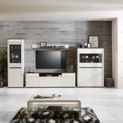 Luca Bessoni Wandboard ALASSIO - weiß Hochglanz - Matera dunkel - 156 cm -Esszimmer Verkaufsgeschäft 1016019400 04 1600Wx1600H