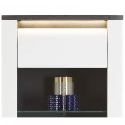 Luca Bessoni Hängevitrine ALASSIO - weiß Hochglanz - Matera dunkel - 55 cm -Esszimmer Verkaufsgeschäft 1016019500 03 1600Wx1600H