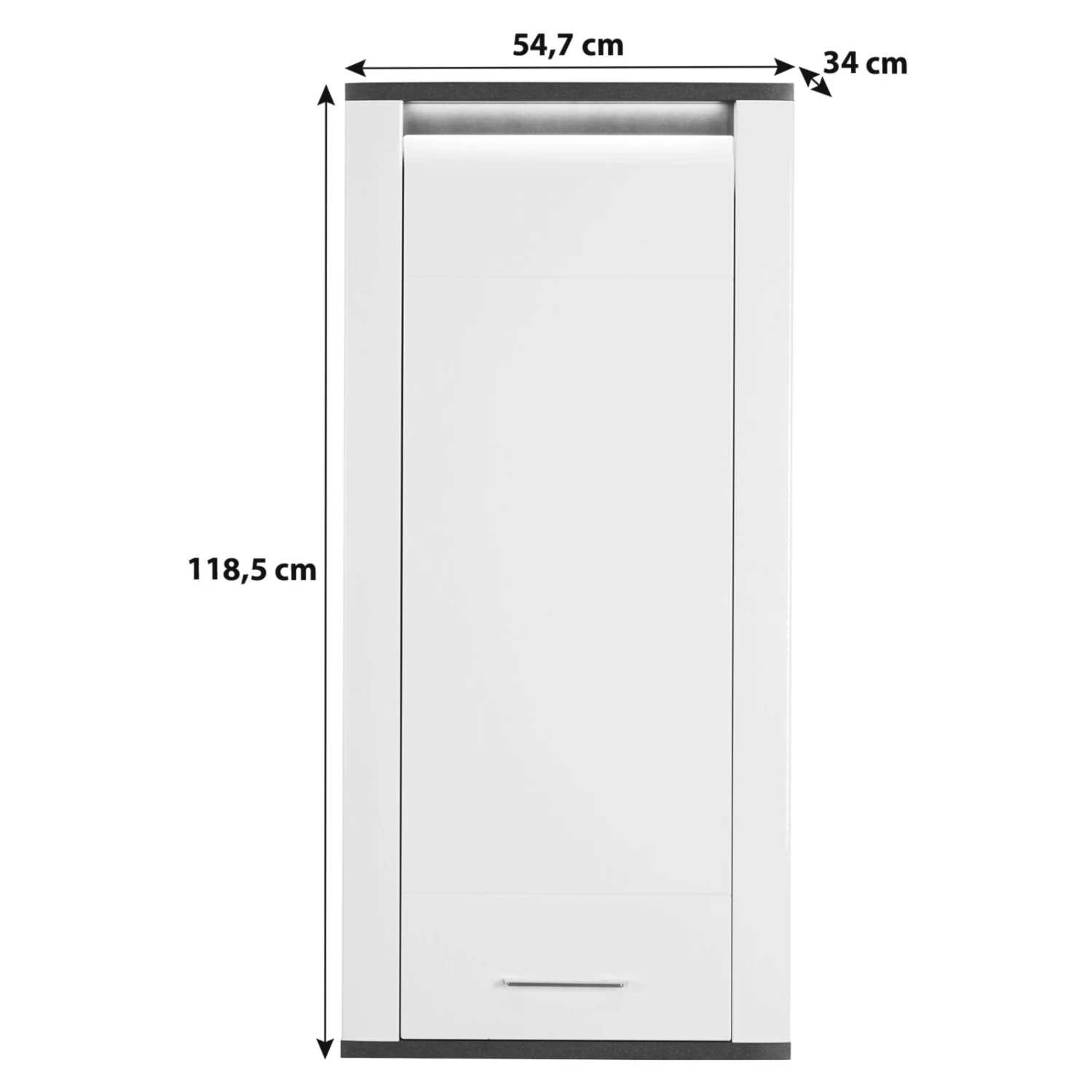 Luca Bessoni Hängeschrank ALASSIO - weiß Hochglanz - Matera dunkel - 55 cm 4 Luca Bessoni Hängeschrank ALASSIO - weiß Hochglanz - Matera dunkel - 55 cm – Bild 4
