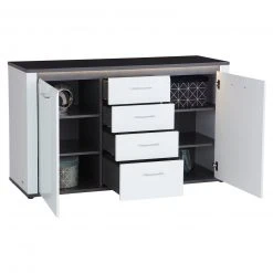 Luca Bessoni Kommode ALASSIO - weiß Hochglanz - Matera dunkel - 156 cm -Esszimmer Verkaufsgeschäft 1016019800 02 1600Wx1600H