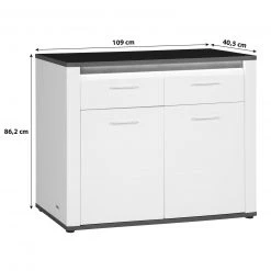 Luca Bessoni Kommode ALASSIO - weiß Hochglanz - Matera dunkel - 109 cm 6 Luca Bessoni Kommode ALASSIO - weiß Hochglanz - Matera dunkel - 109 cm -Esszimmer Verkaufsgeschäft 1016019900 03 1600Wx1600H