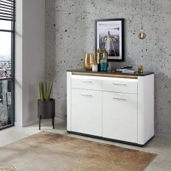 Luca Bessoni Kommode ALASSIO - weiß Hochglanz - Matera dunkel - 109 cm 7 Luca Bessoni Kommode ALASSIO - weiß Hochglanz - Matera dunkel - 109 cm -Esszimmer Verkaufsgeschäft 1016019900 04 1600Wx1600H