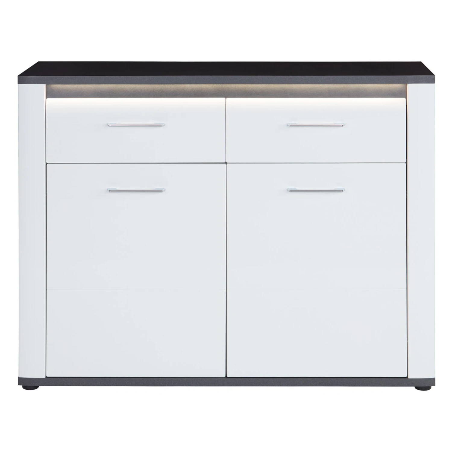 Luca Bessoni Kommode ALASSIO - weiß Hochglanz - Matera dunkel - 109 cm 1 Luca Bessoni Kommode ALASSIO - weiß Hochglanz - Matera dunkel - 109 cm
