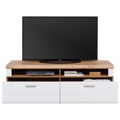 Luca Bessoni Lowboard AURIS - weiß-Flagstaff Eiche - 163 cm -Esszimmer Verkaufsgeschäft 1016021101 04 1600Wx1600H