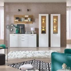 Luca Bessoni Standvitrine AURIS - weiß-Flagstaff Eiche - 60 cm 15 Luca Bessoni Standvitrine AURIS - weiß-Flagstaff Eiche - 60 cm -Esszimmer Verkaufsgeschäft 1016021501 05 1600Wx1600H