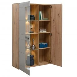 Luca Bessoni Highboardvitrine AURIS - Basalt-Flagstaff Eiche - 95 cm -Esszimmer Verkaufsgeschäft 1016021600 03 1600Wx1600H