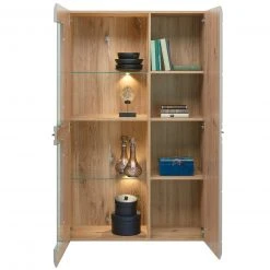 Luca Bessoni Highboardvitrine AURIS - Basalt-Flagstaff Eiche - 95 cm -Esszimmer Verkaufsgeschäft 1016021600 04 1600Wx1600H