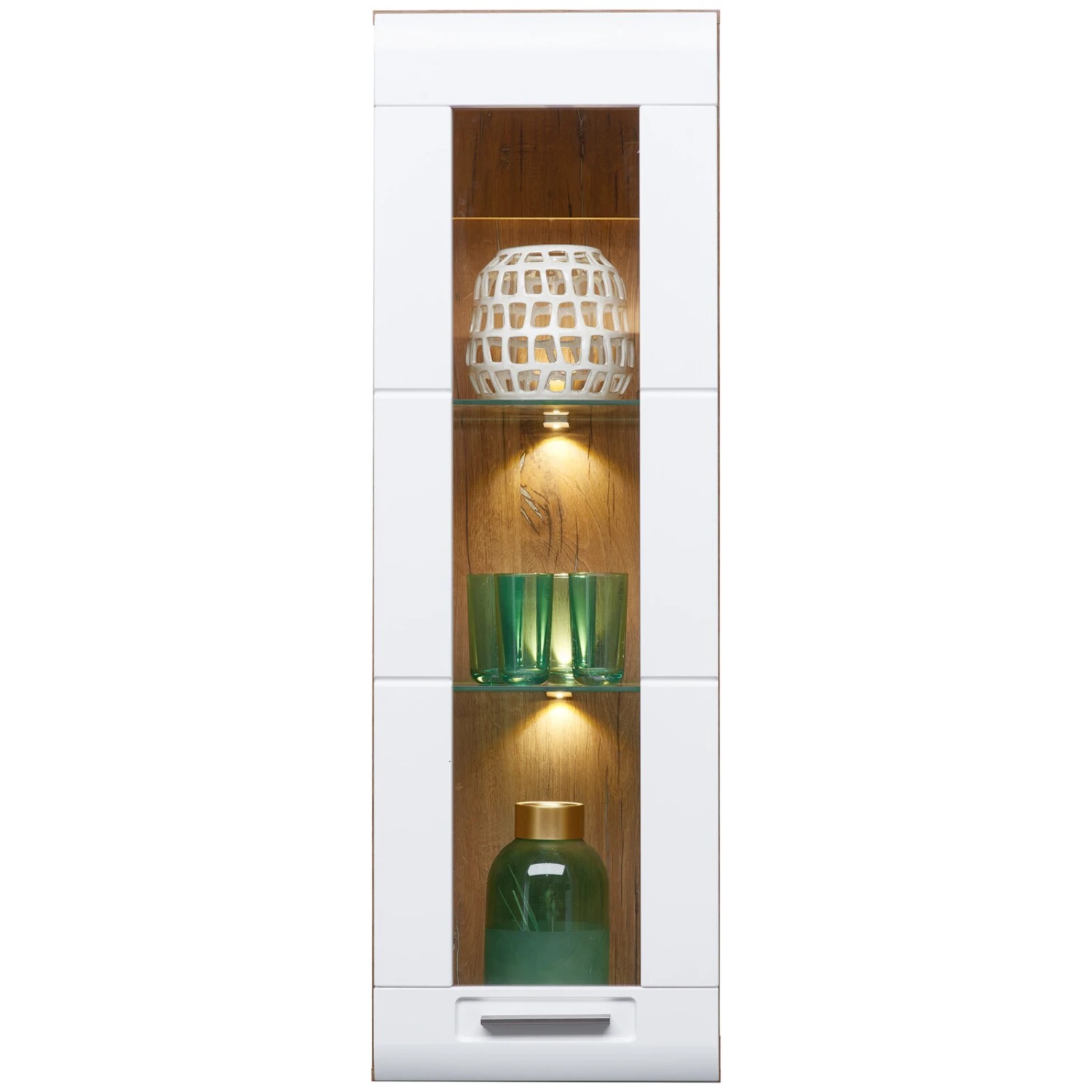 Luca Bessoni Hängevitrine AURIS - weiß-Flagstaff Eiche 2 Luca Bessoni Hängevitrine AURIS - weiß-Flagstaff Eiche – Bild 2