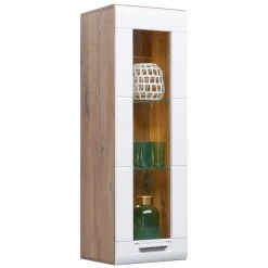 Luca Bessoni Hängevitrine AURIS - weiß-Flagstaff Eiche