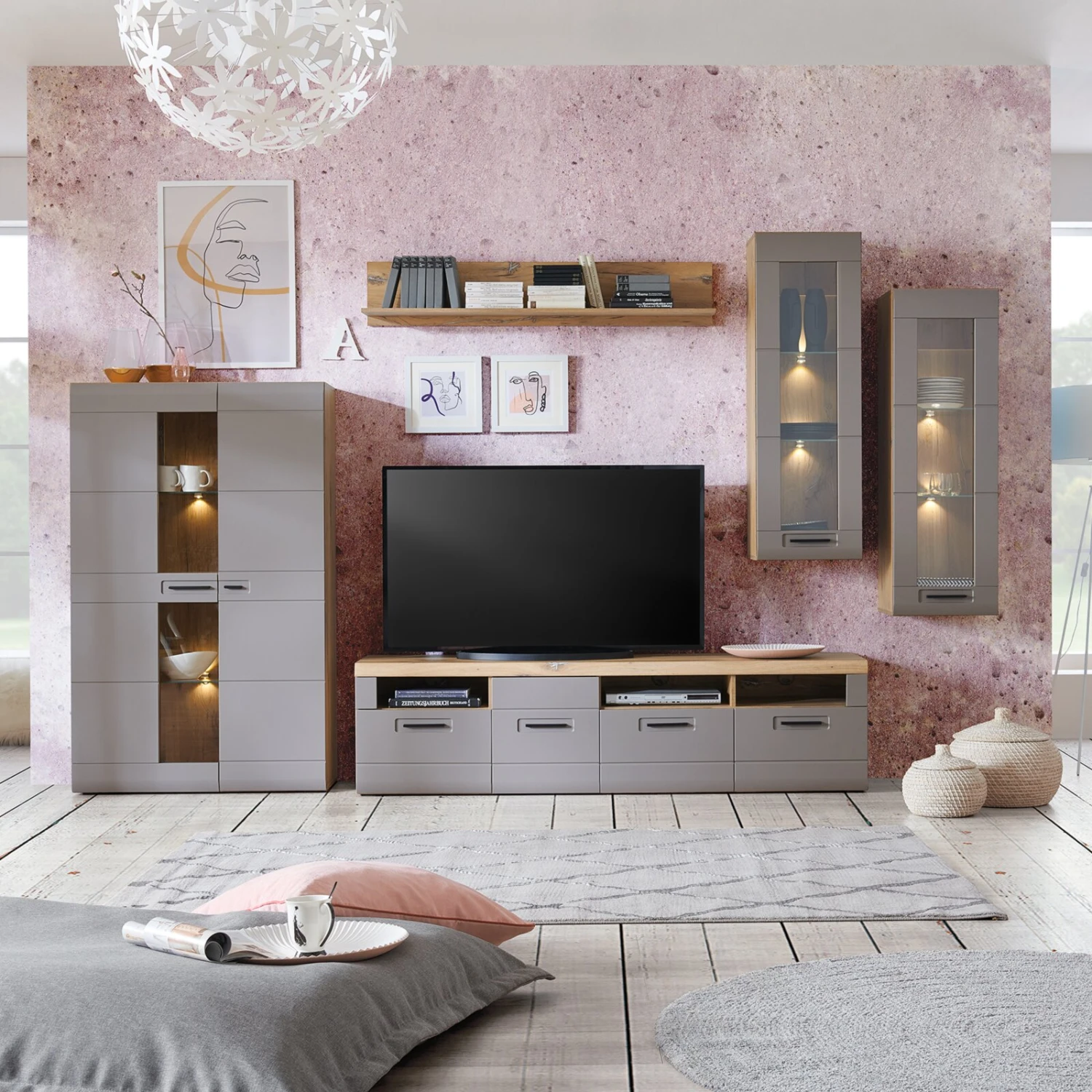 Luca Bessoni Lowboard AURIS - Basalt-Flagstaff Eiche - 190 cm 8 Luca Bessoni Lowboard AURIS - Basalt-Flagstaff Eiche - 190 cm – Bild 8