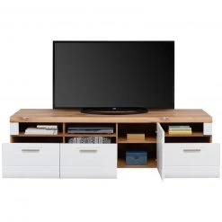 Luca Bessoni Lowboard AURIS - weiß-Flagstaff Eiche - 190 cm -Esszimmer Verkaufsgeschäft 1016022101 04 1600Wx1600H