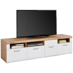 Luca Bessoni Lowboard AURIS - weiß-Flagstaff Eiche - 190 cm