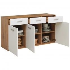 Luca Bessoni Sideboard AURIS - weiß-Flagstaff Eiche - 150 cm -Esszimmer Verkaufsgeschäft 1016022201 03 1600Wx1600H