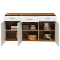 Luca Bessoni Sideboard AURIS - weiß-Flagstaff Eiche - 150 cm -Esszimmer Verkaufsgeschäft 1016022201 04 1600Wx1600H