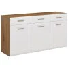 Luca Bessoni Sideboard AURIS - weiß-Flagstaff Eiche - 150 cm