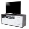TV-Lowboard - Betonoptik-weiß - 3 Schubkästen - 150 cm
