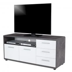 TV-Lowboard - Betonoptik-weiß - 3 Schubkästen - 150 cm