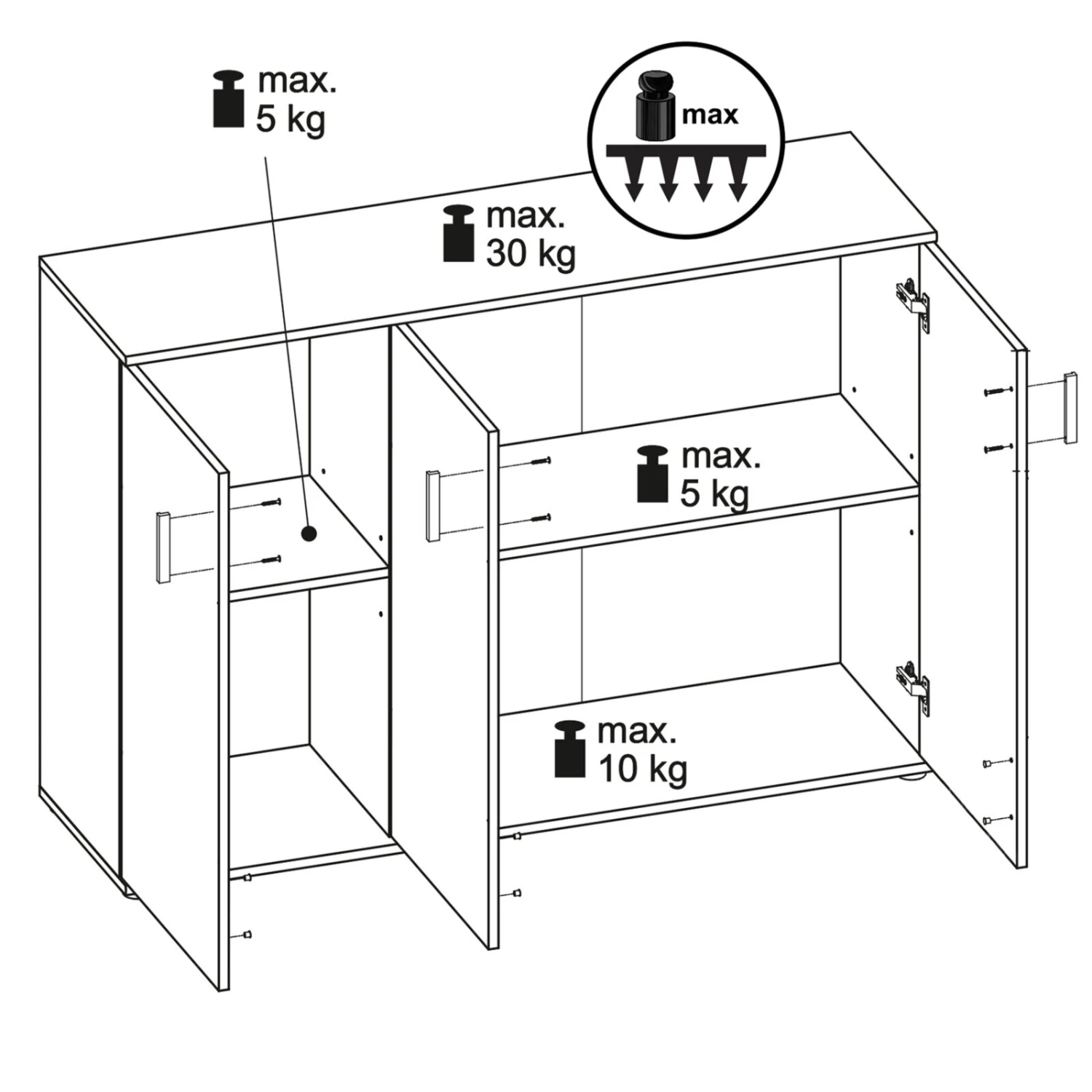 Sideboard - Sandeiche - 132 cm breit 2 Sideboard - Sandeiche - 132 cm breit – Bild 2