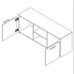 TV-Unterschrank - Sonoma Eiche-weiß - 136 cm breit 7 TV-Unterschrank - Sonoma Eiche-weiß - 136 cm breit -Esszimmer Verkaufsgeschäft 1023001904 03 1600Wx1600H