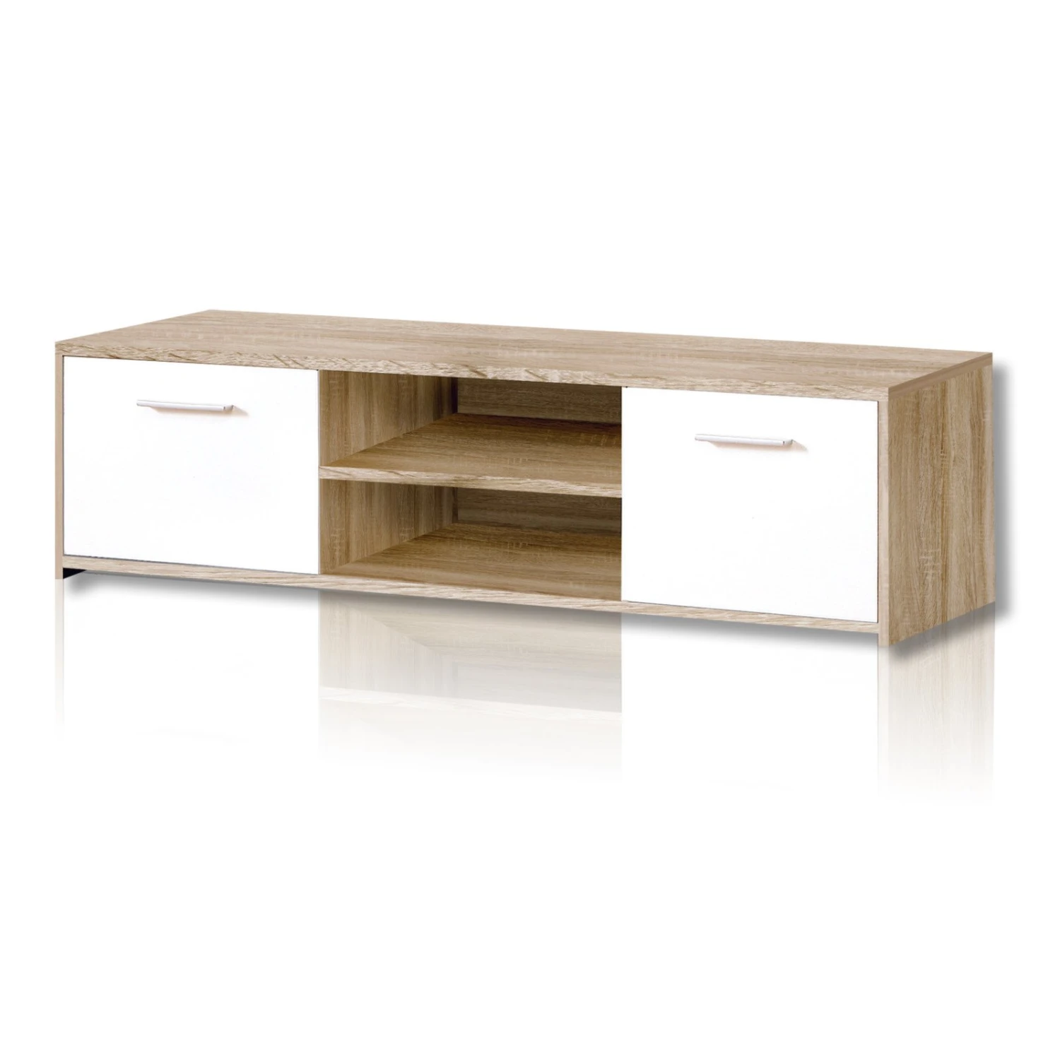 TV-Unterschrank - Sonoma Eiche-weiß - 136 cm breit 4 TV-Unterschrank - Sonoma Eiche-weiß - 136 cm breit – Bild 4