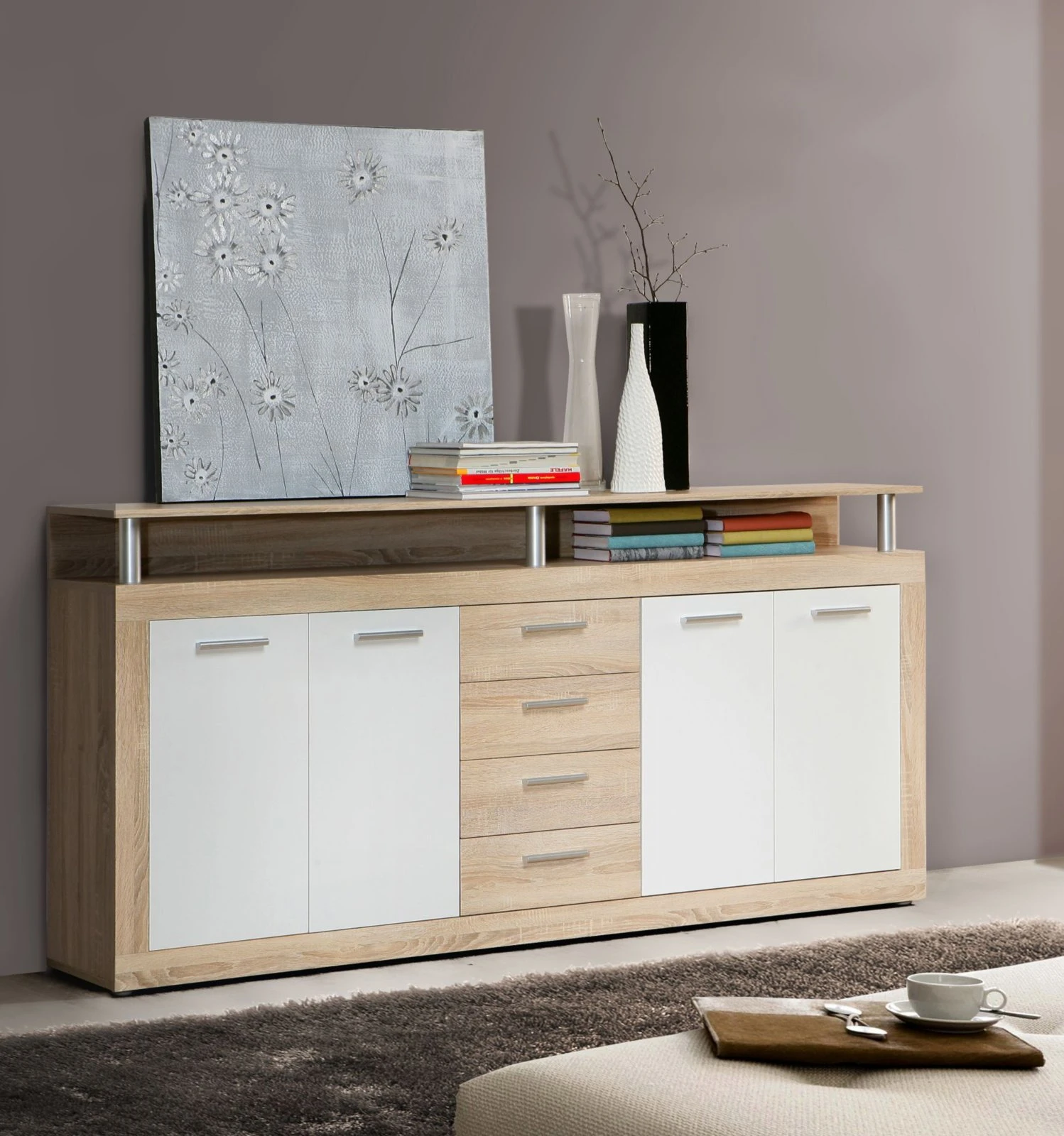 Sideboard - Eiche Sonoma - 198 cm breit 2 Sideboard - Eiche Sonoma - 198 cm breit – Bild 2