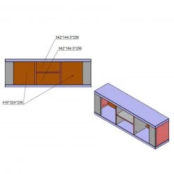 Hängeregal - Artisan Eiche - 124 cm -Esszimmer Verkaufsgeschäft 1023002700 03 1600Wx1600H