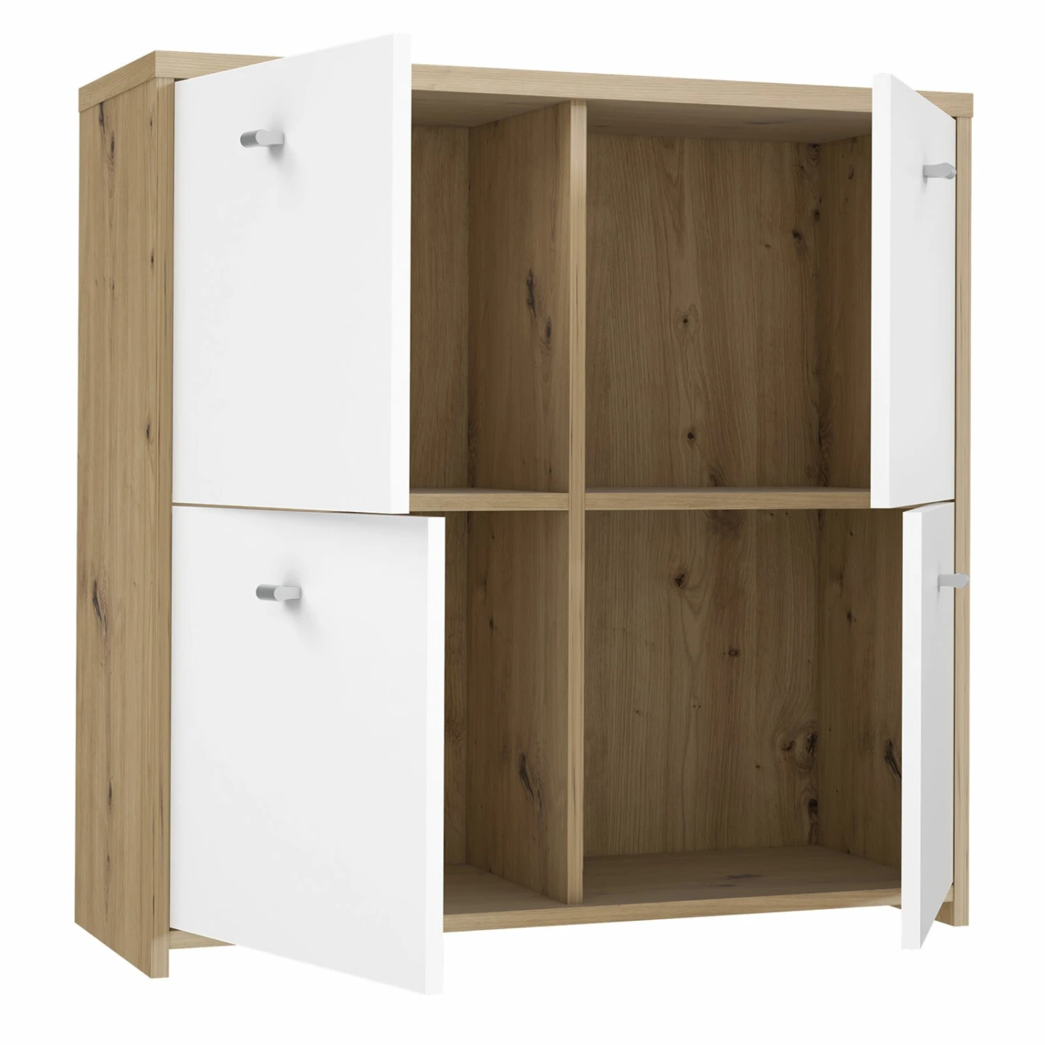 Kommode - Artisan Eiche-weiß - 77 cm breit - vier Türen 3 Kommode - Artisan Eiche-weiß - 77 cm breit - vier Türen – Bild 3