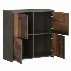 Kommode - Betonoptik - Old Wood Vintage - 77cm breit - vier Türen -Esszimmer Verkaufsgeschäft 1023003301 03 1600Wx1600H