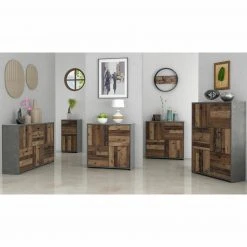 Kommode - Betonoptik - Old Wood Vintage - 77cm breit - vier Türen -Esszimmer Verkaufsgeschäft 1023003301 06 1600Wx1600H