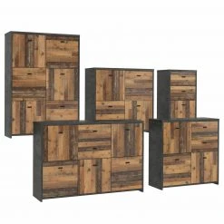 Kommode - Betonoptik - Old Wood Vintage - 77cm breit - vier Türen -Esszimmer Verkaufsgeschäft 1023003301 07 1600Wx1600H