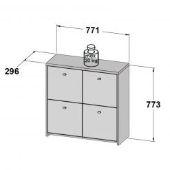 Kommode - Betonoptik - Old Wood Vintage - 77cm breit - vier Türen -Esszimmer Verkaufsgeschäft 1023003301 08 1600Wx1600H
