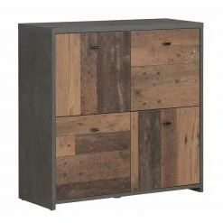 Kommode - Betonoptik - Old Wood Vintage - 77cm breit - vier Türen