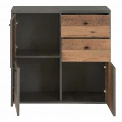 Kommode - Betonoptik-Old Wood Vintage - 77 cm breit - drei Türen zwei Schubkästen -Esszimmer Verkaufsgeschäft 1023003701 04 1600Wx1600H