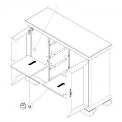 Sideboard - Schneeeiche - 121 cm breit -Esszimmer Verkaufsgeschäft 1023004200 04 1600Wx1600H