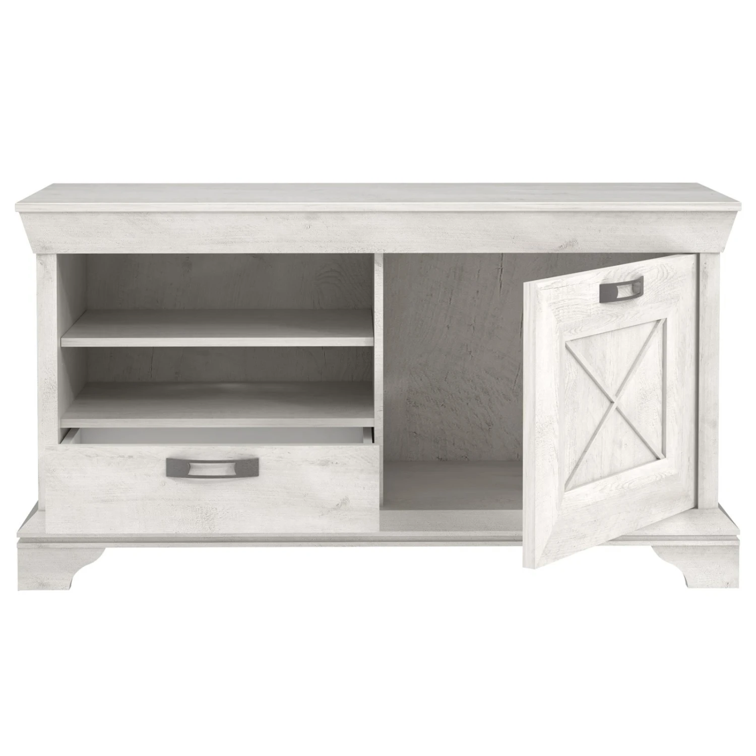 TV-Lowboard - Pinie weiß - 123 cm 2 TV-Lowboard - Pinie weiß - 123 cm – Bild 2