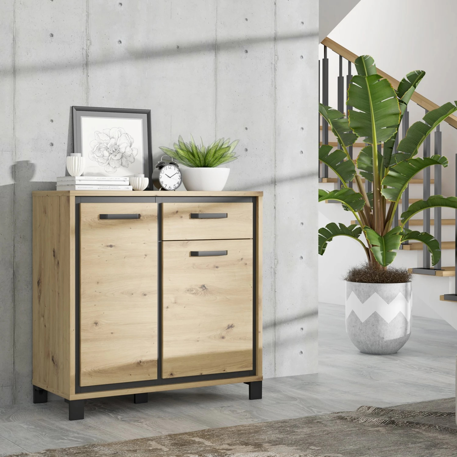 Kommode - Artisan Eiche-Schwarzeiche - 91 cm 2 Kommode - Artisan Eiche-Schwarzeiche - 91 cm – Bild 2