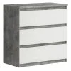 Kommode - Betonoptik-weiß - 77 cm breit