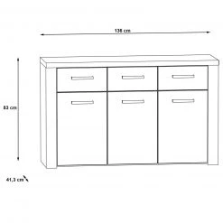 Sideboard - Sonoma Eiche - 136 cm -Esszimmer Verkaufsgeschäft 1023009700 05 1600Wx1600H