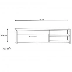 Lowboard - Sonoma Eiche-weiß - 120 cm breit -Esszimmer Verkaufsgeschäft 1023010100 04 1600Wx1600H