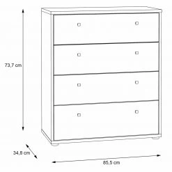 Kommode - Sonoma Eiche - 74 cm breit - vier Schubkästen 13 Kommode - Sonoma Eiche - 74 cm breit - vier Schubkästen -Esszimmer Verkaufsgeschäft 1023010402 06 1600Wx1600H