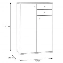 Kommode - Sonoma Eiche - 74 cm breit - je zwei Türen und Schubfächer 11 Kommode - Sonoma Eiche - 74 cm breit - je zwei Türen und Schubfächer -Esszimmer Verkaufsgeschäft 1023011302 05 1600Wx1600H