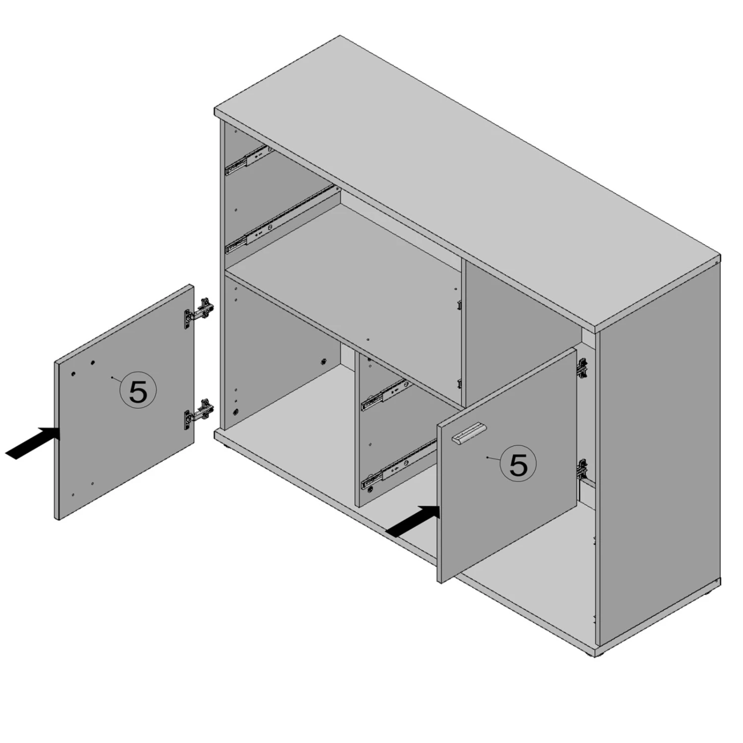 Sideboard - Sonoma Eiche-weiß - 125 cm breit 2 Sideboard - Sonoma Eiche-weiß - 125 cm breit – Bild 2