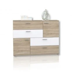 Sideboard - Sonoma Eiche-weiß - 125 cm breit