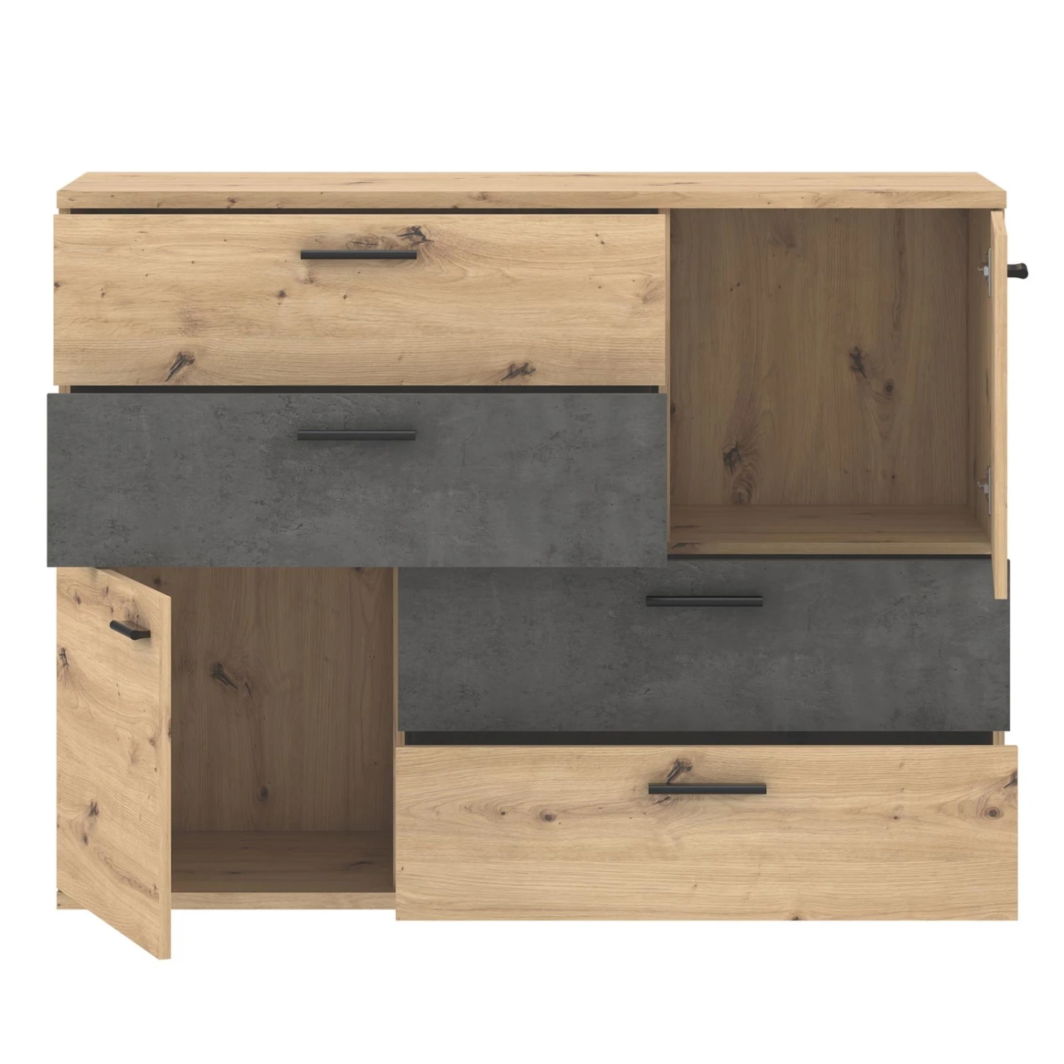 Sideboard - Artisan Eiche - Beton-Optik - 125 cm 4 Sideboard - Artisan Eiche - Beton-Optik - 125 cm – Bild 4