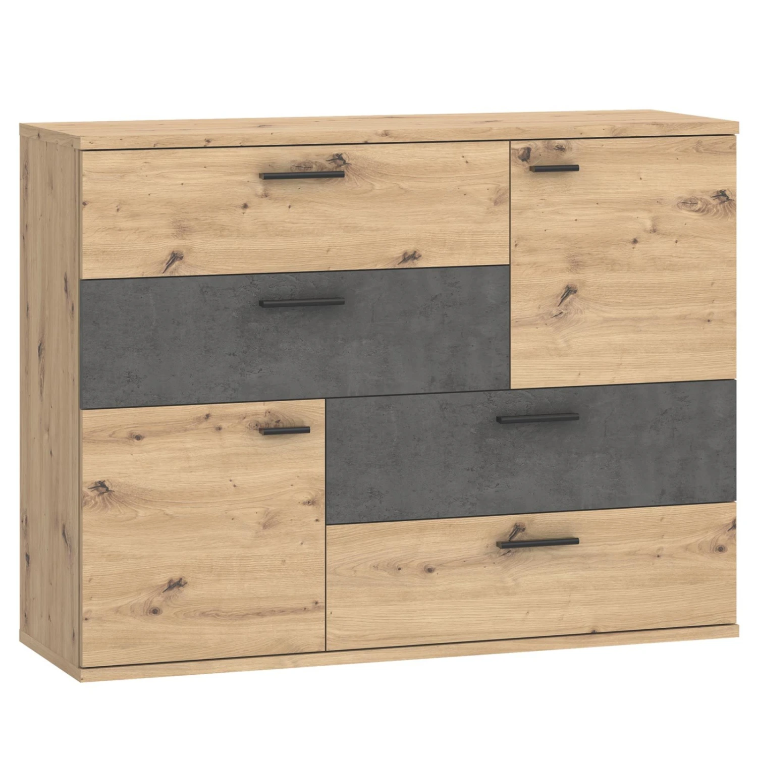 Sideboard - Artisan Eiche - Beton-Optik - 125 cm 1 Sideboard - Artisan Eiche - Beton-Optik - 125 cm