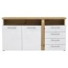 Sideboard - weiß Hochglanz - Artisan Eiche - 163 cm