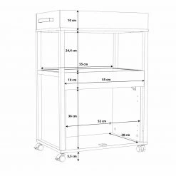 Hausbar - Sonoma Eiche - auf Rollen -Esszimmer Verkaufsgeschäft 1023017100 05 1600Wx1600H